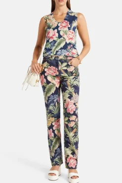 Floral Denim Pants