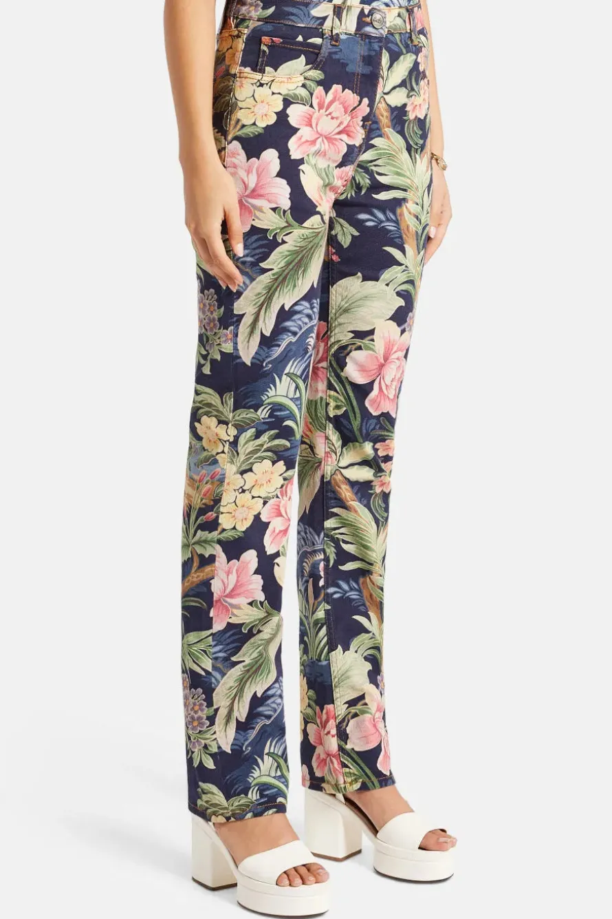 Floral Denim Pants