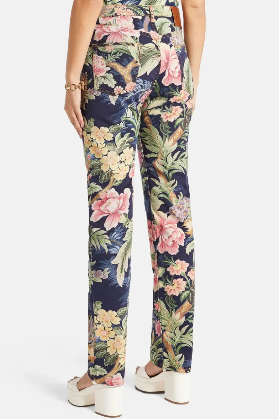 Floral Denim Pants