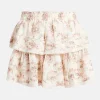 Floral Ruffle Mini Skirt