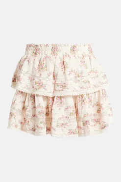 Floral Ruffle Mini Skirt