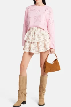 Floral Ruffle Mini Skirt