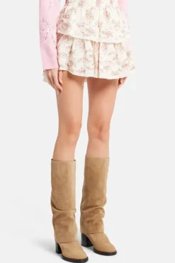 Floral Ruffle Mini Skirt