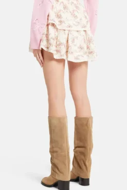 Floral Ruffle Mini Skirt