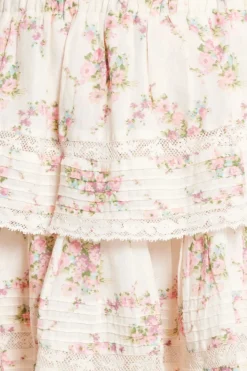 Floral Ruffle Mini Skirt