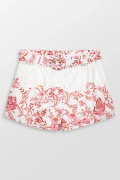 Floral Shorts With Buckle Belt