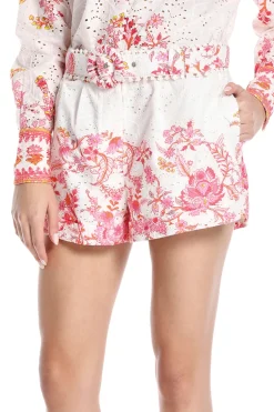 Floral Shorts With Buckle Belt