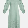 Flowing Beauty Embroidered Midi Dress