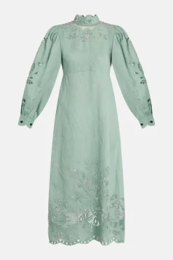 Flowing Beauty Embroidered Midi Dress