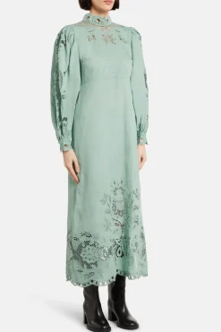 Flowing Beauty Embroidered Midi Dress