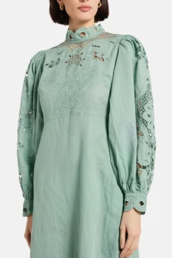 Flowing Beauty Embroidered Midi Dress