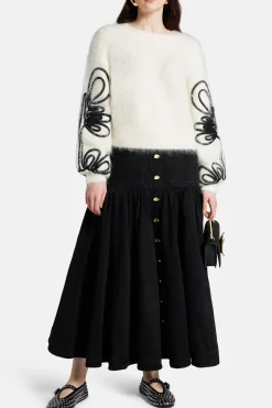 Freeflow Blouson Sleeve Knit Jumper in White