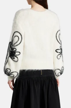 Freeflow Blouson Sleeve Knit Jumper in White