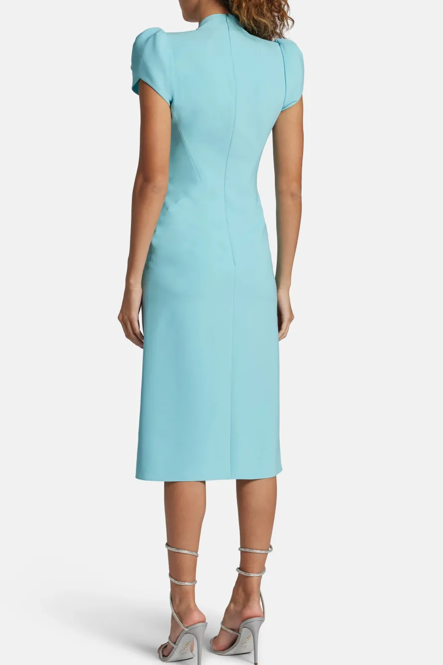 Freya Embellished Cocktail Midi Dress in Blue