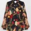 Frill Collared Floral Blouse