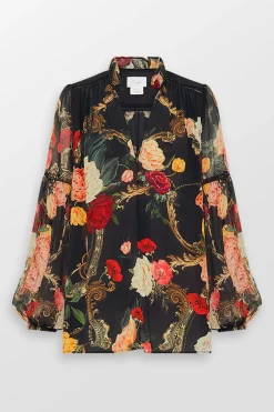 Frill Collared Floral Blouse