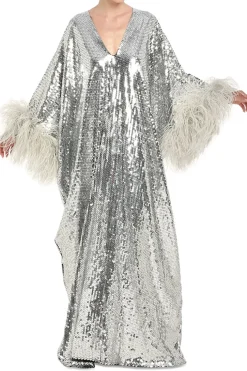 Gala Disco Feather Kaftan