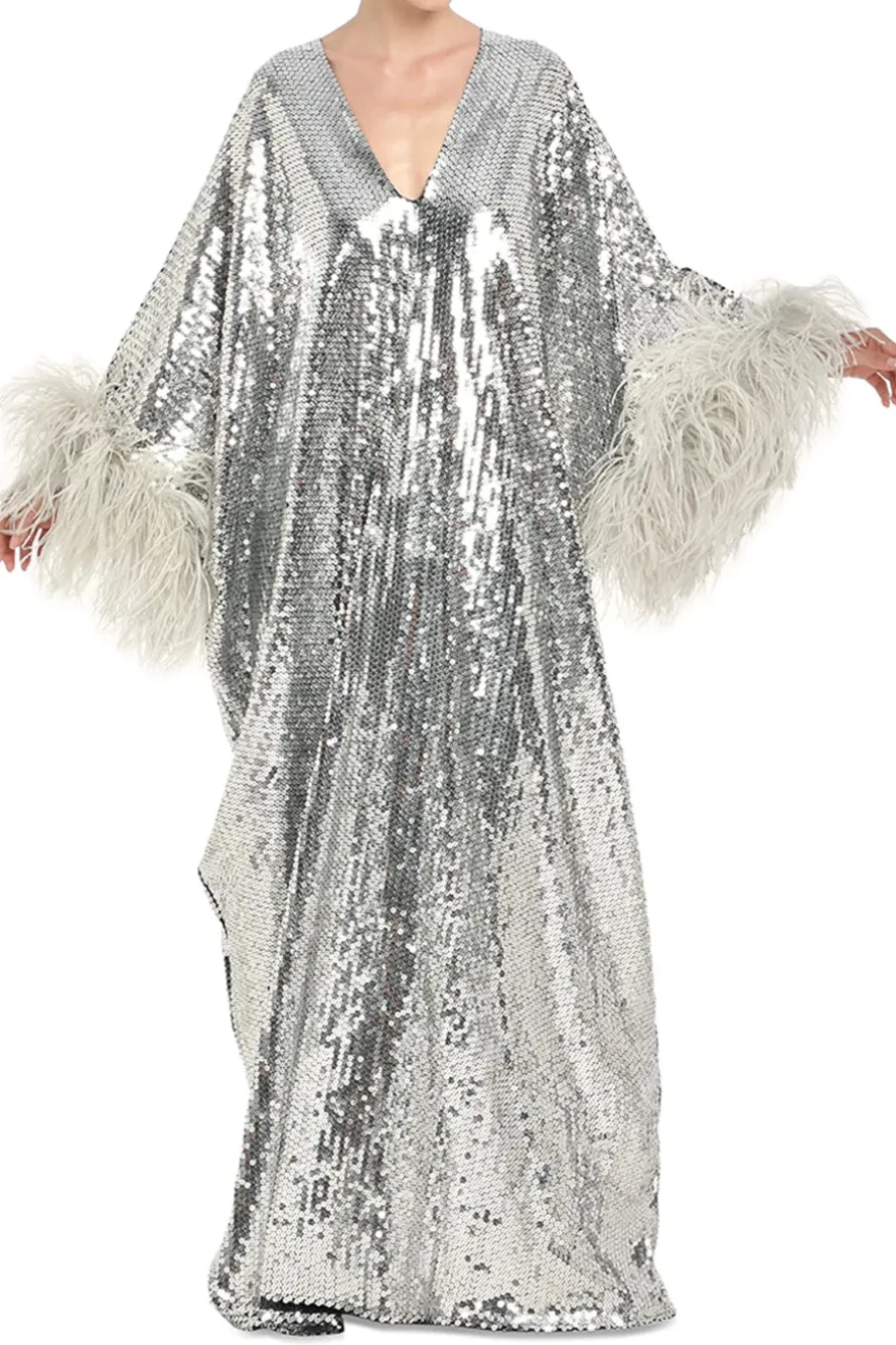 Gala Disco Feather Kaftan