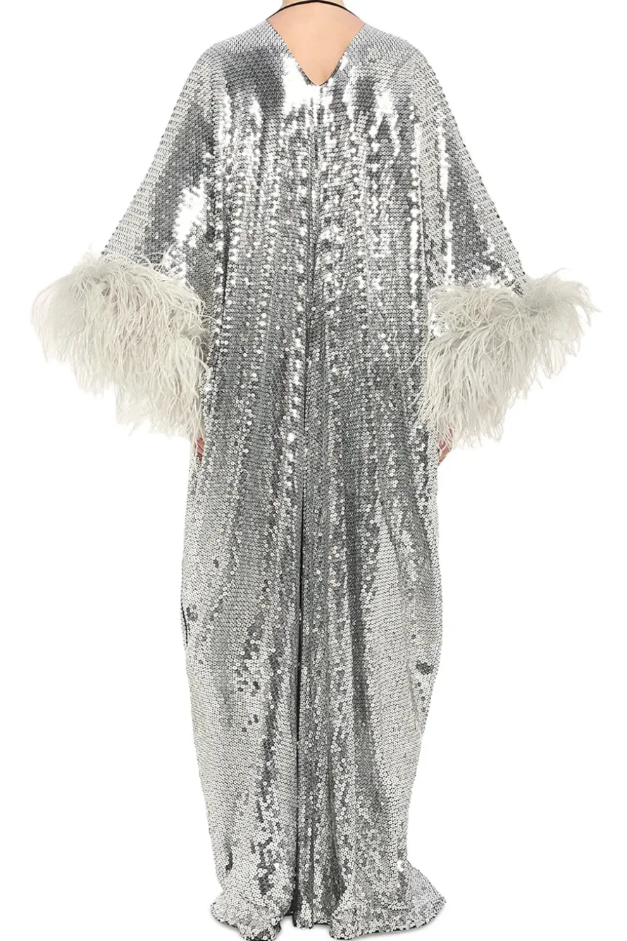 Gala Disco Feather Kaftan