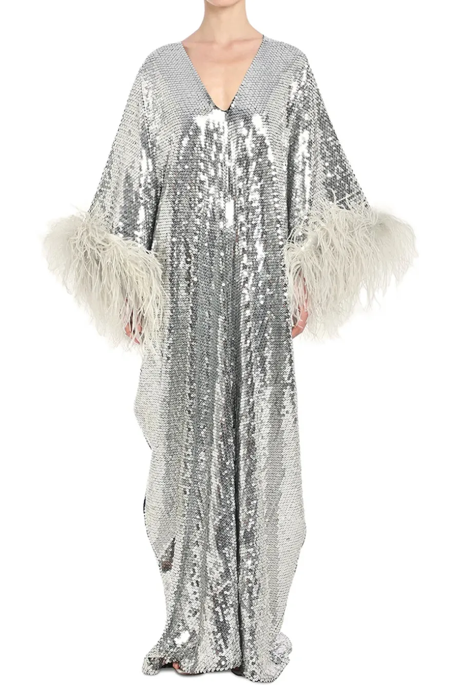Gala Disco Feather Kaftan
