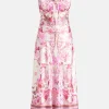Gathered Bodice Bias Maxi Dress