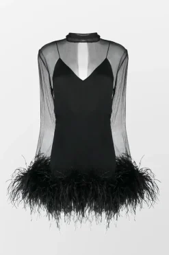 Gina Spirito Sheer Feather Dress