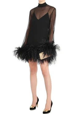 Gina Spirito Sheer Feather Dress