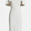 Grace Embellished Cocktail Midi Dress in White