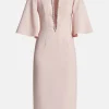 Grace Embellished Cocktail Midi Dress in Pink