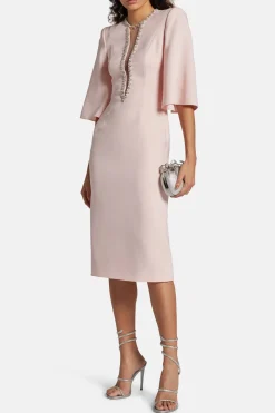Grace Embellished Cocktail Midi Dress in Pink