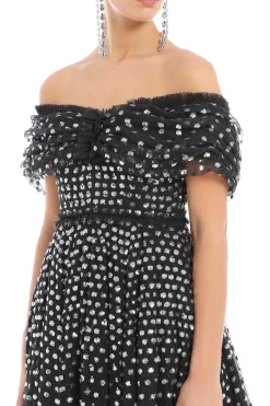 Grace Gloss Off-Shoulder Micro Mini Dress