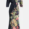 Half Floral Maxi Dress