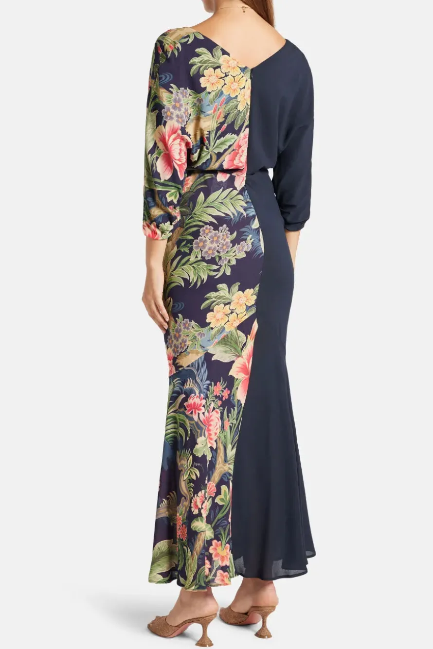 Half Floral Maxi Dress