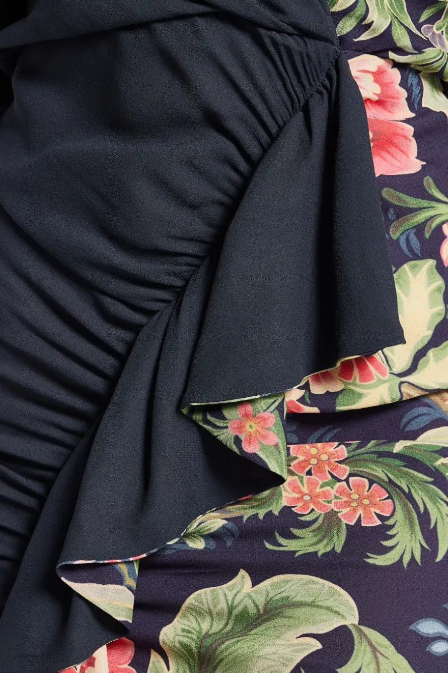 Half Floral Maxi Dress
