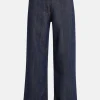 High Waisted And Wide Legged Shine Denim Pants