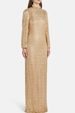 Illusion Embellished Evening Gown