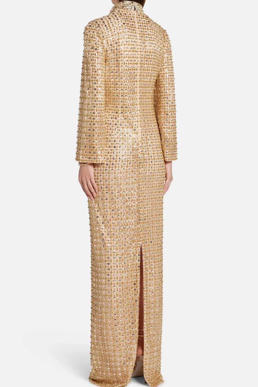 Illusion Embellished Evening Gown