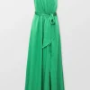 Ivy Tie-Detail Satin Maxi Dress