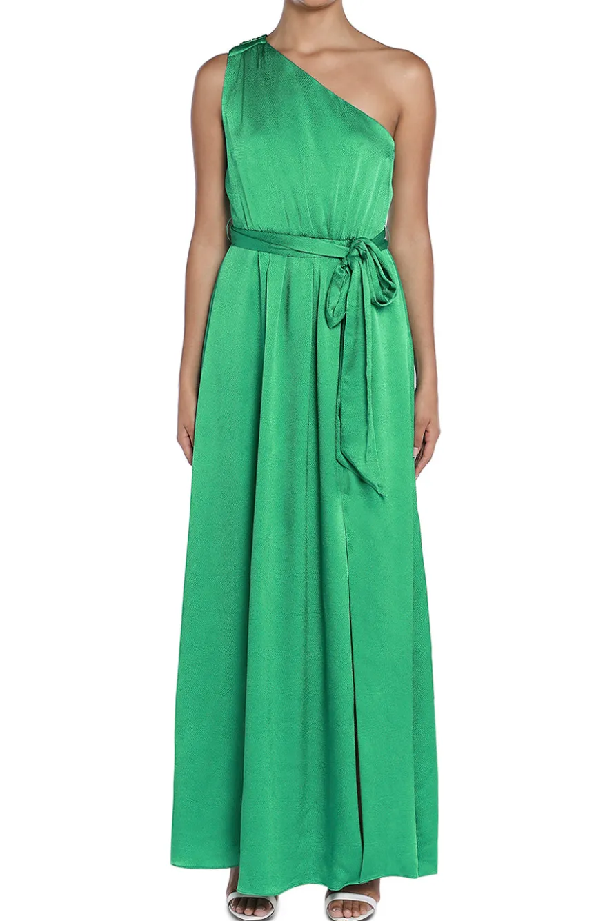 Ivy Tie-Detail Satin Maxi Dress