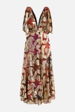 Jacquard Lurex Maxi Dress