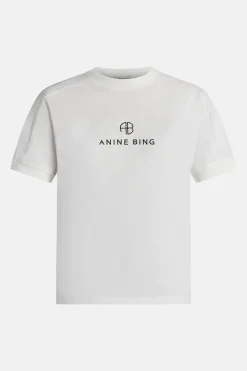 Jaylin Monogram Logo Cotton Round Neck T-Shirt in White