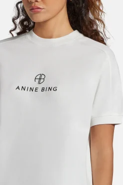 Jaylin Monogram Logo Cotton Round Neck T-Shirt in White