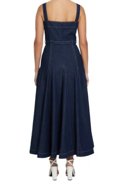 Keya Corsetted Denim Maxi Dress