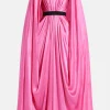 Khalyn Silk Satin Evening Gown in Pink