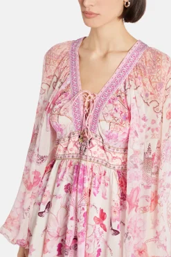 Lace Up Front Mini Dress