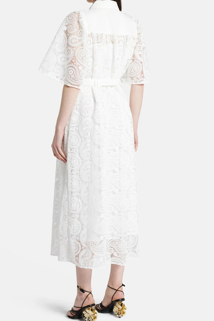 Laicey Paisley Midi Dress in White