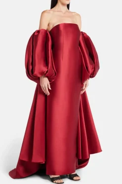 Lea Off Shoulder Cape Evening Gown