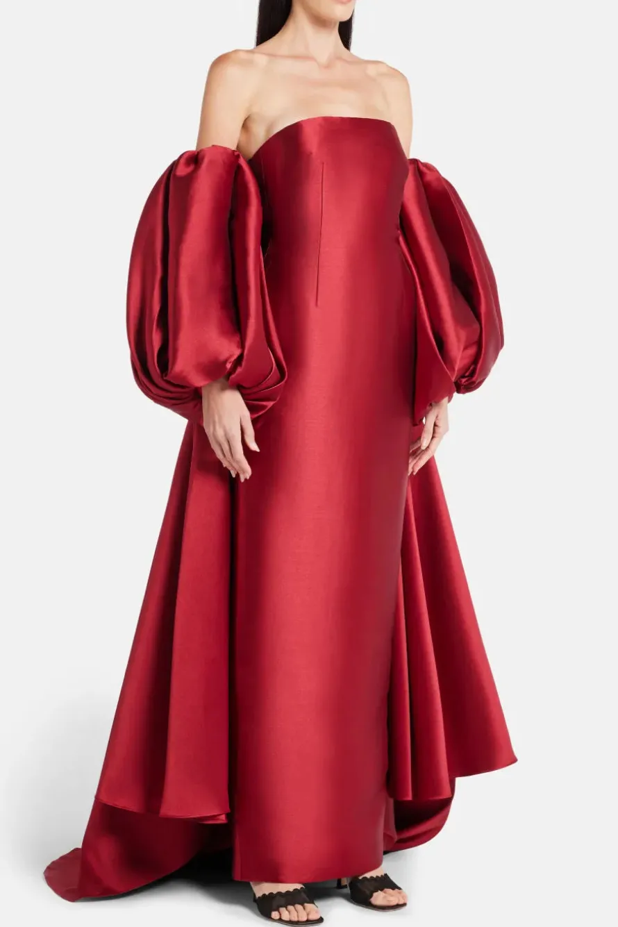 Lea Off Shoulder Cape Evening Gown