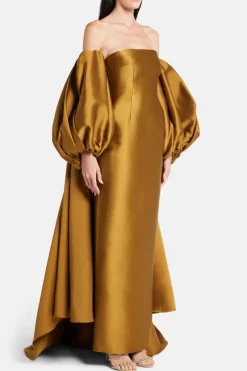 Lea Off Shoulder Cape Evening Gown