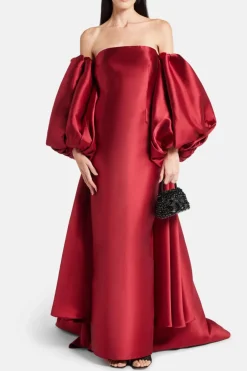 Lea Off Shoulder Cape Evening Gown